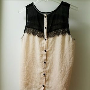 Women's Button-up Top with Lace